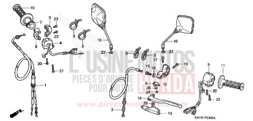 HANDLE LEVER/SWITCH/CABLE NX125S de 1995